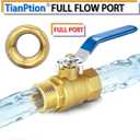 1 inch NPT Brass Ball Valve-Heavy Duty Forged Brass Shut Off Valve Fitting with Female to Male NPT Thread Full Bore Port & 1/4 Turn Long Handle, for Water Oil Gas, Flow & Direction Control