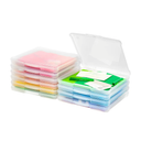 IRIS USA Fits 12" x 12" Paper, 10-Pack Thin Portable Plastic Scrapbook Paper Storage Cases Organizers with Built-in Handle for Art and Craft Supplies, Office Document, Stationery, Photo - Clear