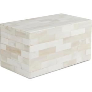 Handicrafts Home Decorative Storage Box with Lid 10x5x5 Modern Home Decor Organizer, Memory Box & Jewelry Storage- Decorative Boxes for Living Room & Shelf Decor- Classic Plain- White