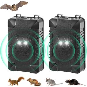 Rodent Repellent for Car Engine, Ultrasonic Mouse Repellent Battery Powered Rat Repellent for Car Rat Deterrent Under Hood with Flashing Lights,Keep Rodents Mice Out of Barn Garage Outdoors Indoors