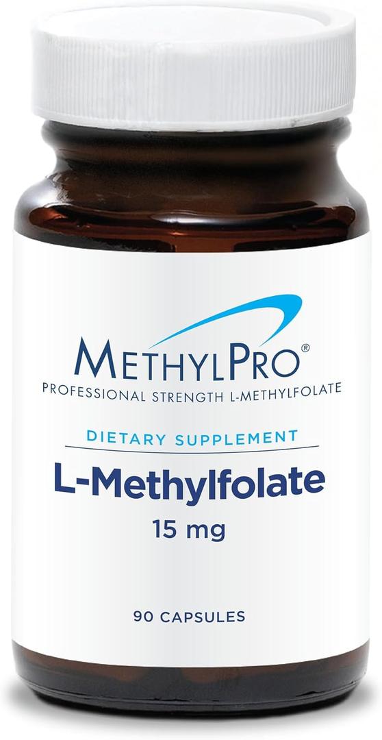MethylPro L-Methylfolate 15 mg - L Methyl Folate, Methylfolate Supplement for Women & Men, Methylated Vitamin B9 (5-MTHF) for Brain Health, Focus, Calm - 90 Capsules (Pack of 1)