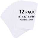Foam Board 16x20 Inch, 3/16 Inch Thick, 12 Pack, White Foam Core Board, Strong & Rigid, Double-Sided Large Poster Board for Crafts, School Projects, Painting, Presentation & Display