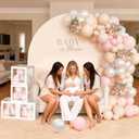 Pink and White Baby Shower Decorations for Girl, Baby Boxes with Letters/ Balloon Garland Arch/ Balloon Tools, Birthday Party Supplies Its a Girl Baby Shower Decorations