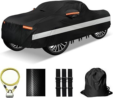 30 Layers Truck Car Cover for Automobiles All Weather Waterproof, Outdoor Snowproof UV Protection Windproof, No Zipper,Heavy Duty Universal Car Covers, (Black, Fit Truck 231"-250")
 size 231 x 58 inch