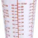 Kolder Mix N Measure Glass, Multi-Purpose Liquid and Dry Measuring Cup, 6 Units of Measurement, Heavy Glass, Red