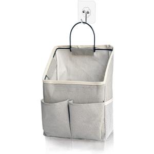 Wall Hanging Storage Bag,Wall Hanging Organizer bags with Pockets, Wall organizer Storage for Dormitory Bathroom Bedroom Kitchen, Grey