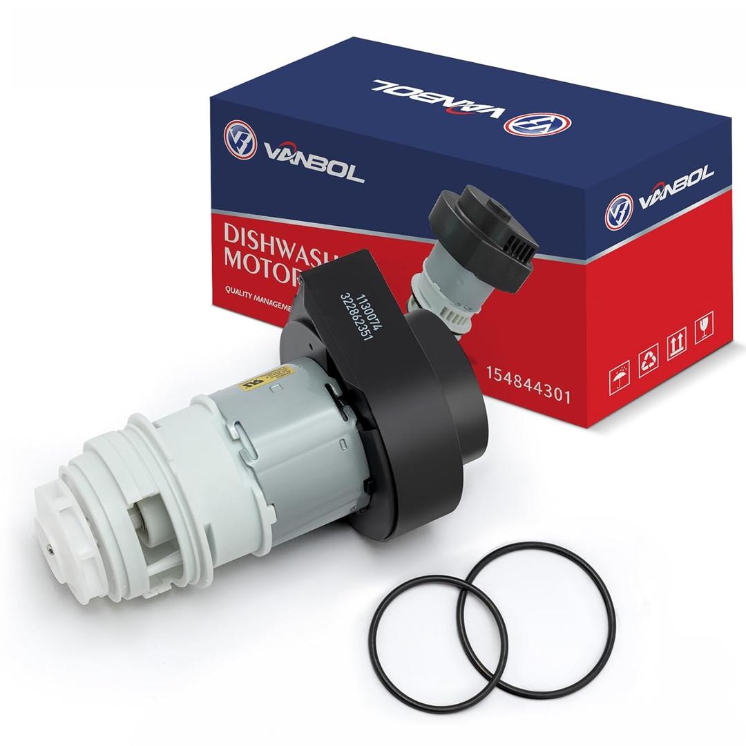 154844301 Dishwasher Circulation Pump Motor Compatible with Frigidaire Kenmore Crosley Kelvinator Kit 1 Plug Only with O-Rings Replace 154794401 AP5272221 15488001 154588701 VANBOL9001