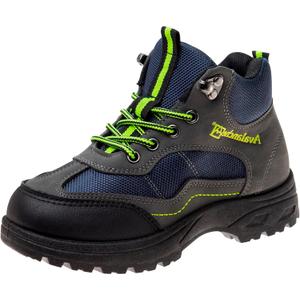 Avalanche Outdoor Kids Hiking Waterproof Lace-up Comfort Outdoor Construction work boots (4 Big Kid, Grey Yellow)