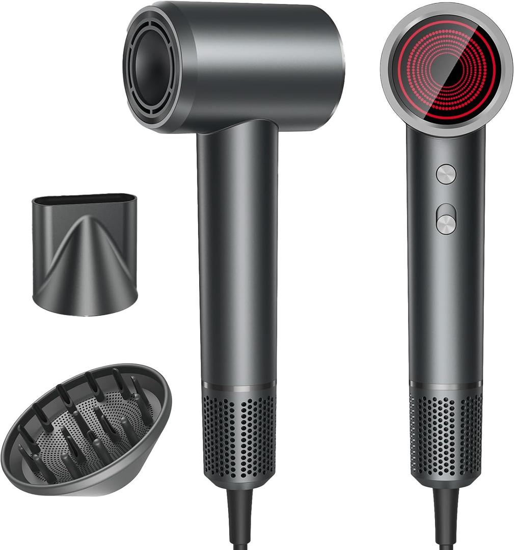 Hair Dryer, Professional Ionic Hair Dryer for Fast Drying, High Speed Hair Blow Dryer with Diffuser for Home Salon Travel, Constant Temperature Hair Care Without Hair Damage