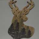 Limygus Wall Hanging Decor Deer Head Wall Art MDF, 10x16 inches, Unframed, Indoor, Home Office, Bathroom, Bedroom, Living Room, Wood, Art Deco, 0.66lbs