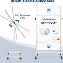 Magnetic Rolling Whiteboard, 40" x 24", Double Sided, Height Adjustable
