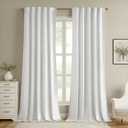 MIULEE White Velvet Curtains 84 inches - Luxury Curtains for Bedroom Living Room Thermal Insulated Super Soft Room Darkening Modern Window Drapes Back Tab Rod Pocket, W52 x L84 inches, 2 Panels