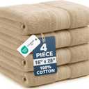 LANE LINEN Bathroom Hand Towels - 4 Pack (16" x 28"), 100% Ringspun Cotton Hand Towel Set - Soft, Lightweight, Fade & Shrink Resistant - Everyday Use, Face Towels for Bathroom, Gym and Travel - Taupe