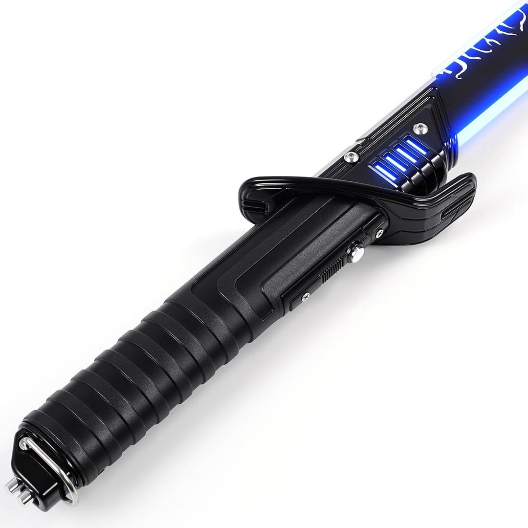 Darksaber Lightsaber, Dueling Dark Saber Motion Control 39 Sets Sound Effects and 12 Colors Change, Metal Handle Pixel Light Saber for Adults Cosplay Gifts