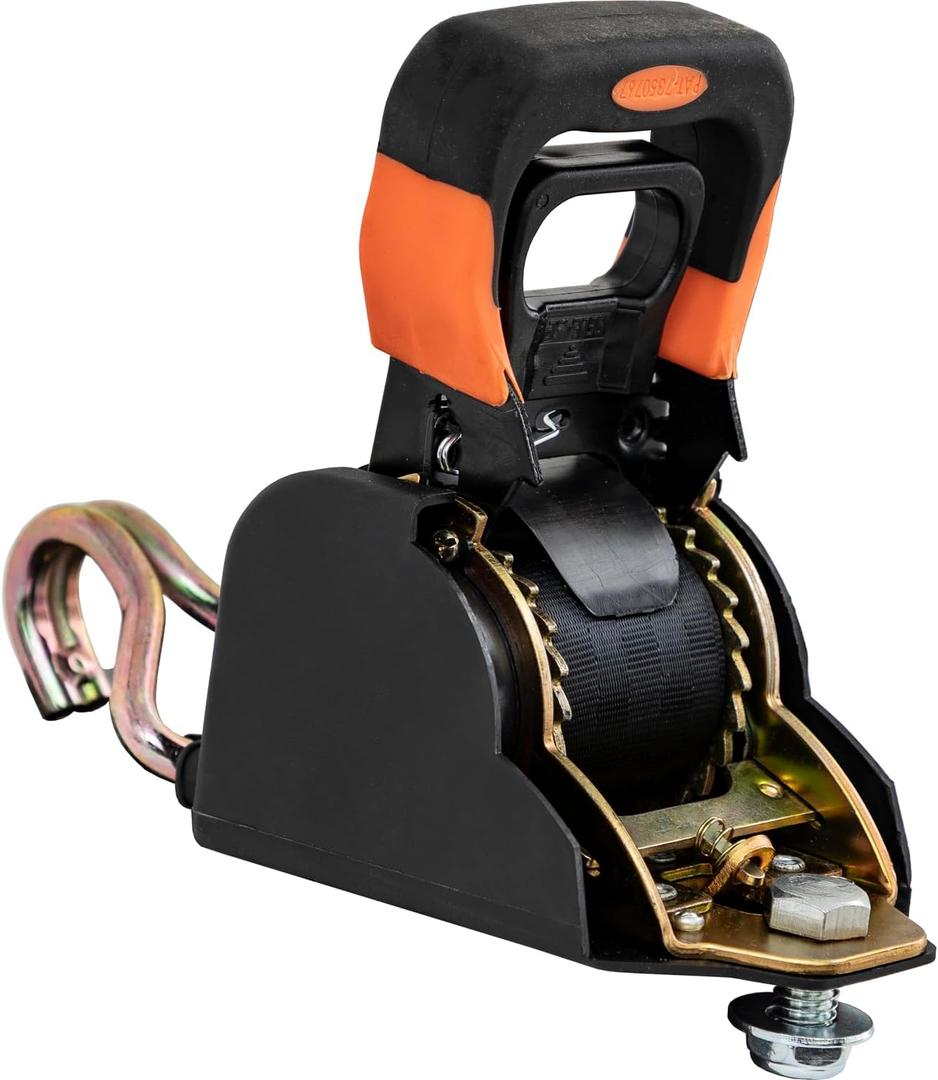 Buyers Products 5483106 8 Foot Spring Retracting Ratchet Tie Down with Double J-Hook, 3000lb MGTW, 1000lb WLL, Service Body Truck & Trailer Cargo Control Solutions Buyers Products 5483106 8 Foot Spring Retracting Ratchet Tie Down with Double J-Hook, 3000lb MGTW, 1000lb WLL, Service Body Truck & Trailer Cargo Control Solutions