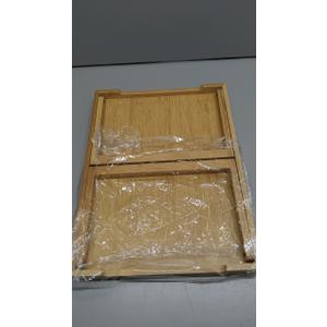 Bamboo Bed Tray Table with Foldable Legs, Breakfast Tray, Laptop Desk for Bed or Sofa,Serving,TV Table Kitchen, Eating,Working, Reading (Beige)