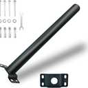 Light Pole Mount,20 Inch Length Solar Pole Mounting Bracket Extension Kit Wall Flag Black Metal Pipes Barn Light Fixture Antenna Adapter Outdoor Arm for LED Street Light (20 inches Black)