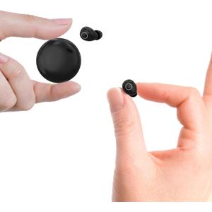 Xmenha Small Mini Invisible Earbuds Wireless Bluetooth for Small Ears Low Profile Tiny Discreet Hidden Sleeping Earbuds for Work Sleep Ear Buds Invisible Headphones Buds Black