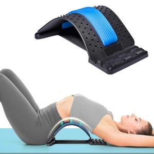 JUMPOW Back Stretcher for Lower Back Pain Relief - 4 Level Adjustable Lumbar Cracker Board, Relief for Lumbar Area Pain, Scoliosis Aid, Spine Decompression