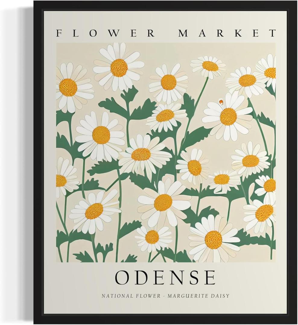 10 x Denmark Flower Market Art Print Poster, Wall Art Floral Painting Botanical Decor for Bedroom, Kitchen, Bathroom Livingroom Decoration 82A (Denmark, 8 x 10 inches, Unframed)