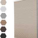 Changshade Blackout Cordless Cellular Shades for Windows,Honeycomb Blinds with Thermal Insulation,UV Protection,Child Safe,Privacy Light Control,Easy to Install, 35" W x 72" H,Beige