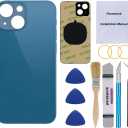 Perzework OEM Back Glass Replacement for iPhone 13 6.1 inch (Blue) All Carriers with Pre-Installed Adhesive and Professional Repair Tool Kits