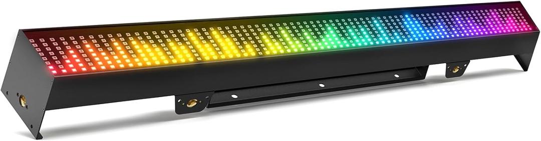 LED Stage Light Bar 120W,666 RGB Pixel LED Light Bar DJ Light Bar Chase Marquee Gradient Strobe Colorful Wall Bright with DMX & Sound Activated Uplighting for Church Garden Wedding Party (Black)