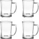 4 Pack Heavy Large Beer Glasses with Handle - 22 Ounce Glass Beer Steins, Traditional Beer Mug glasses Set