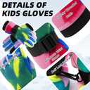 Valentines Kids Skiing Gloves,Valentines Day Gift Ski Glove for Boys Girls,Children Winter Snow Gloves 5yrs-9yrs, 9yrs-15 yrs,Waterproof Winter Warm Glove for Outdoor Activities (Macaron)