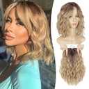 Lommel Short Wavy Hair Toppers for Women 12 Inch Hair Topper with Thinning Hairs Natural-Looking Wiglett Lightweight & Add Volume Hairpiece for White Roots Cover for Daily
(Ombre Brown Blonde)
