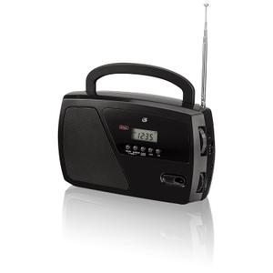 GPX, Inc. R633B Portable Shortwave AM/FM Clock Radio (Black)