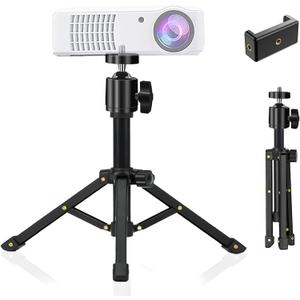 Mini Projector Stand, All Metal Mini Tripod Desktop Tabletop Stand Compact Desk Tripod for Mini Projector, Logitech Webcam, iPhone, Camera, Smooth 4, Osmo Mobile, Vimble 2