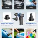 Compressed Air Duster - 300000RPM Super Power Electric Air Duster Variable Speed Compressed Air, 8000mAh Battery Fast Charging Canned Air, Mini Cordless Air Blower for Home/Keybaord/PC/Computer/Car