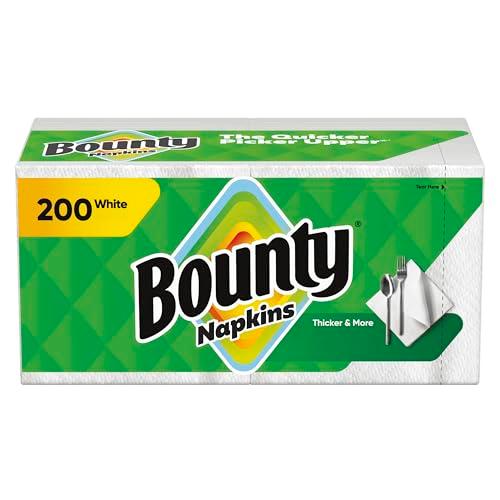 Bounty Paper Napkins, White, 200 Count, Packaging may vary