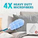 NEWE Duster Refills 20 PCS with Handle Compatible with Swiffer, 360 Degree Heavy Duty Dusting Kit with 4X Microfibers, Multi-Surface Dust Removing Tool for Cleaning Blinds Bookshelf Furniture
