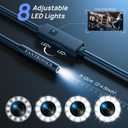 Borescope Inspection Camera, Fantronics Industrial Endoscope IP67 Waterproof 8mm Camera with 8 LED Lights for OTG Android & iOS Smartphone, iPhone, iPad, Samsung (16.4FT, Type-C, Micro, Lightning)