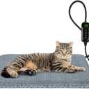 Heated Cat Bed, Waterproof Adjustable Temperature Dog Cat Heating Pad with Timer, Indoor Pet Heating Pad for Cats Dogs Electric Pads for Dogs Cats, Pet Heated Pad (S: 18" x 16")