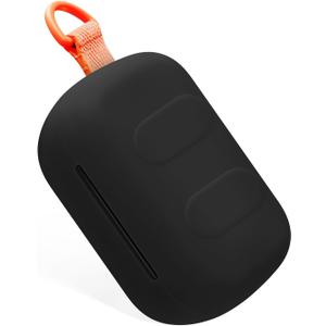 Geiomoo Silicone Case for Skullcandy Dime 3, Protective Cover with Carabiner (Black)