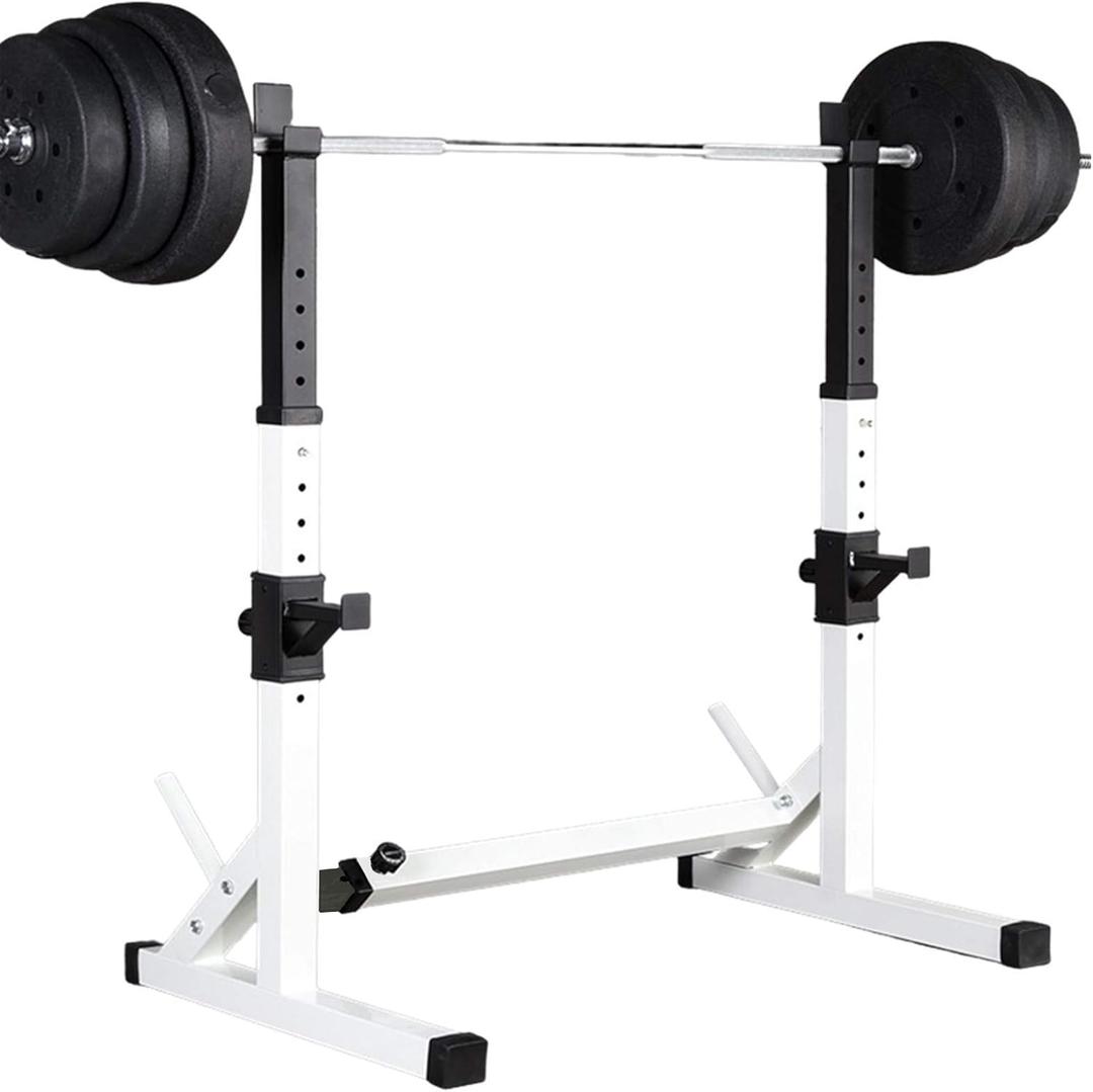 Barbell Rack Stand - Multifunctional Adjustable Squat Rack, Heavy-Duty Dumbbell RackStrength Training Dip Station, Home Gym Equipment Max Load 550lbs