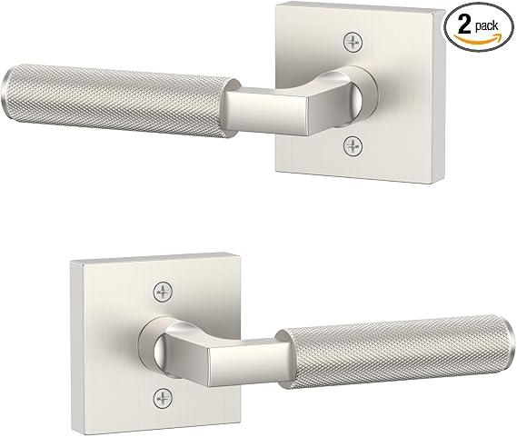 Asidrama 2 Pack Brushed Satin Nickel Dummy Interior Door Handles
Non-Turning Surface Mount,Ideal for Double Doors & Closets,Fixed Pull-Push Function,Easy DIY Mount
