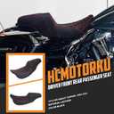 One-Piece Seat Driver & Passenger Seat 2-Up Fit For Harley Touring Road King FLHR Road Glide FLTR Street Glide FLHX Electra Glide Ultra Limited FLHT 2009-2023 (Red Stitching)