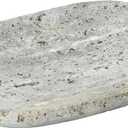 Creative Co-Op Travertine Soap Dish, Grey Bath Decor, 6" L x 4" W x 1" H