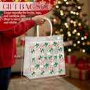 Harloon 24 Pcs Christmas Clear Plastic Gift Bags with Handle, PVC Goodie Candy Treat Bags Reusable Tote Bag for Xmas Winter Party Favor Gifts Supplies, 9.84"x 9.84"x 3.54"(Candy Cane)