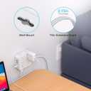 Extension Cord 15 Ft, Power Strip with 4 USB Ports(2 USB C), HANYCONY 8 Surge Protector Outlets with Flat Plug, Wall Mount, Desk for Home Office College Dorm Room Essentials