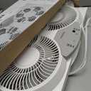 HOLMES 9" Twin Digital Window Fan, Reversible Airflow Blades, In/Out Exchange, 3 Speeds, Built-In Extender Panels, Ideal for Home, Bedroom or Office, Remote Control, White