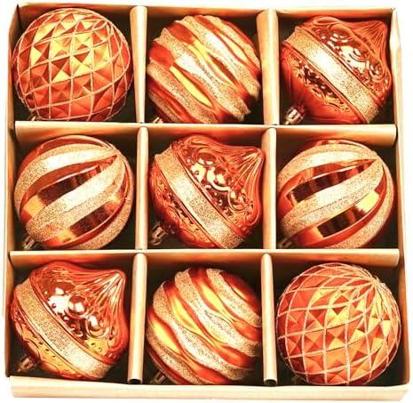 Dohance Christmas Ornaments Set 9ct Christmas Tree Decoration Ornament Balls Decor Baubles for Xmas Trees Decor Holiday Party Wedding Decoration Pack of 3