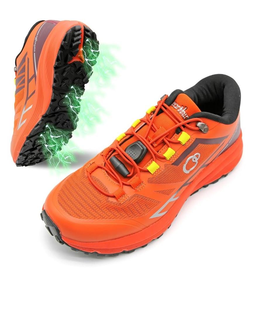 earthinglife grounding Trail Running Shoe for Men Connect to Earth for natual Healing, Waterproof Hiking Shoes Anti-Slip Rubber Outsole for Walking 7.5