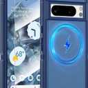 Magnetic Case for Google Pixel 8 Pro [Dual Layer Military-Grade Protection] [Screen Protector] [Compatible with MagSafe Wireless Charging] Heavy Duty Rugged Shockproof Protection Cover, Blue
