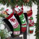 3 x JOYIN 18 Christmas Stockings 3 Packs, Large Size Rustic Cable Knit Xmas Stocking in Red & Green, for Family Holiday Season Decorations