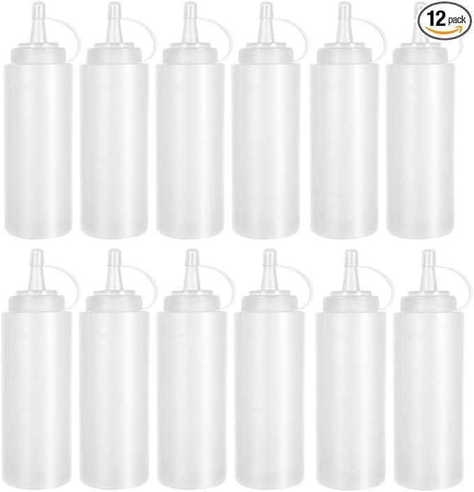 8 Pack 800 ml Plastic Squeeze Bottles Multipurpose Squirt Bottles for Ketchup,Condiments,BBQ Sauce,Dressing,Barbecue,Grilling,Crafts,Syrup and More